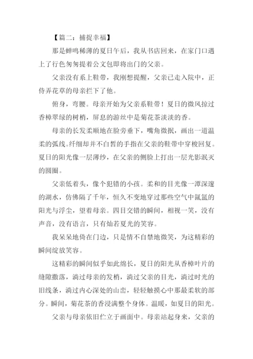 关于捕捉幸福的作文.docx