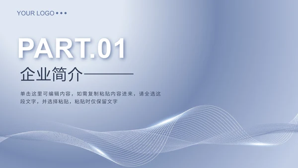 蓝色简约产品介绍手册PPT模