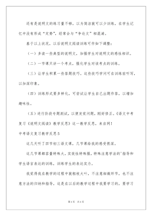 2022中考语文复习教学反思.docx