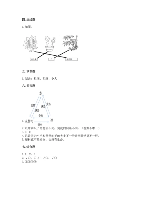 教科版一年级上册科学期末测试卷精品【有一套】.docx