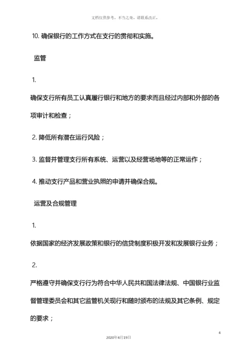银行董事长岗位职责.docx