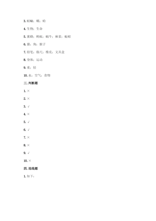 教科版一年级下册科学知识点期末测试卷【夺冠】.docx