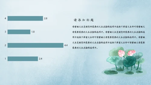 大暑节气中国风花荷花池塘通用PPT模板