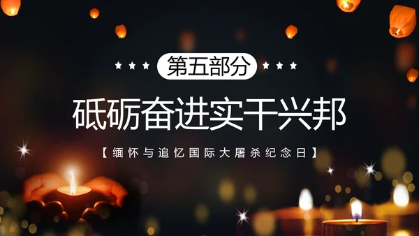 纪念国家公祭日祈福烛光PPT模板