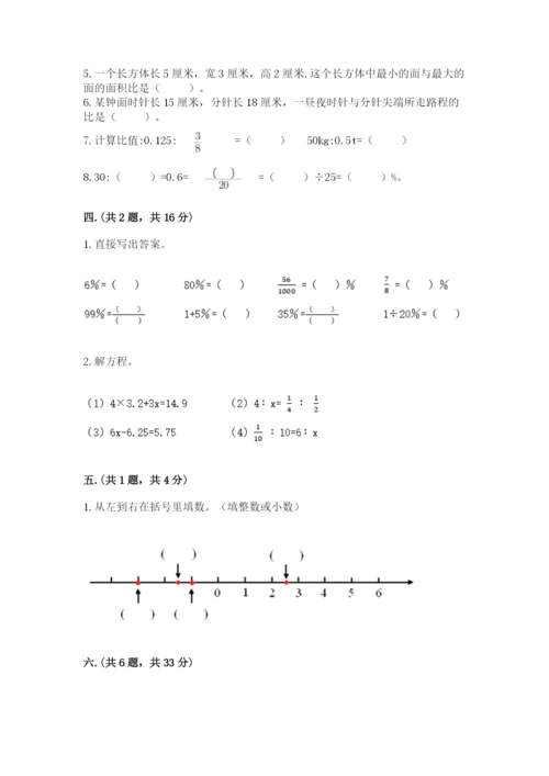 小学六年级数学期末自测题（典型题）.docx