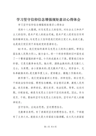 学习坚守信仰信念增强规矩意识心得体会 (2).docx