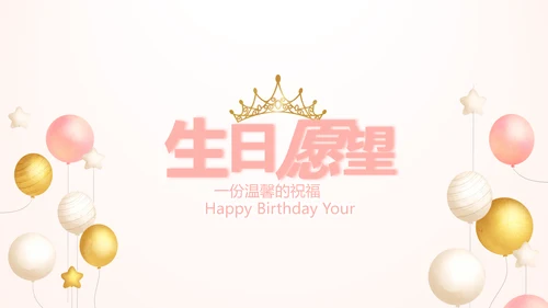 粉色气质清新淡雅生日快乐纪念册相册动态PPT