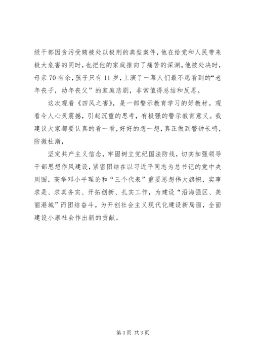 警钟长鸣防微杜渐——四风之害心得体会 (3).docx