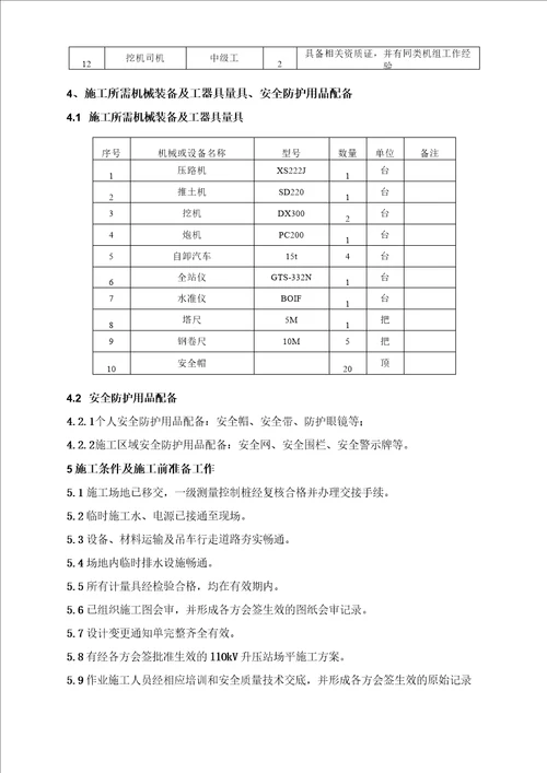 110kV升压站场平施工方案