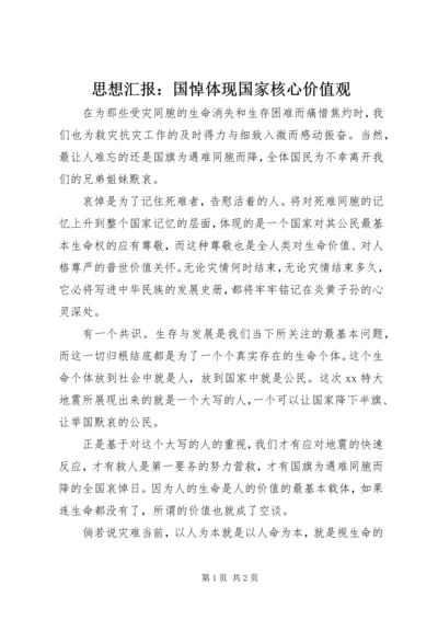 思想汇报：国悼体现国家核心价值观.docx