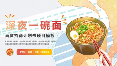 中华美食面食招商计划书通用PPT推广