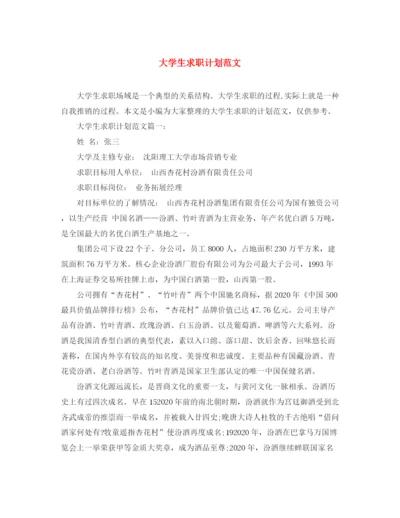 精编之大学生求职计划范文2.docx