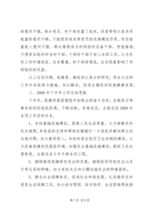 乡镇经济建设上半年总结.docx