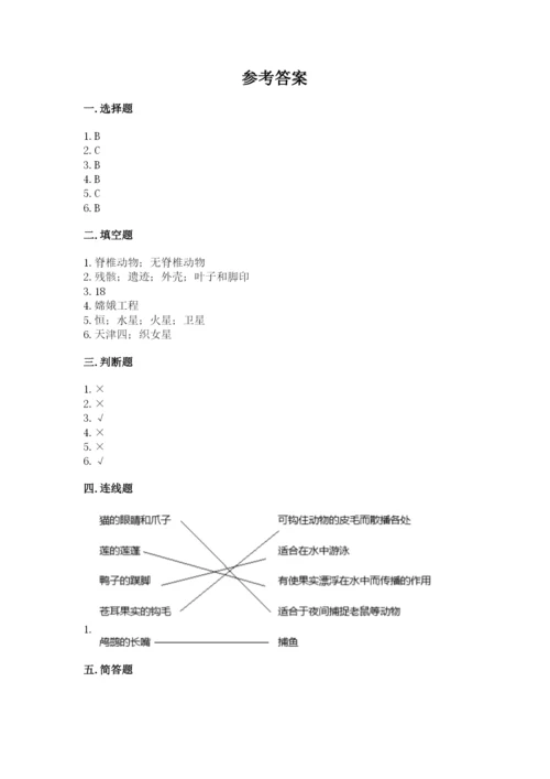 教科版六年级下册科学期末测试卷精品（考试直接用）.docx