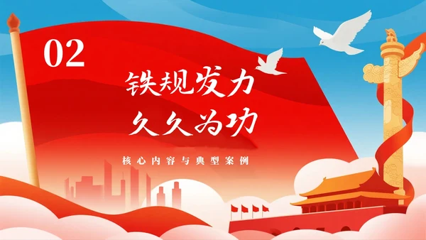 红色简约党政风中央八项规定党课PPT模板