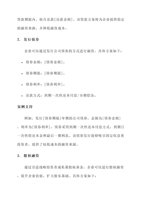 为企业制定融资方案