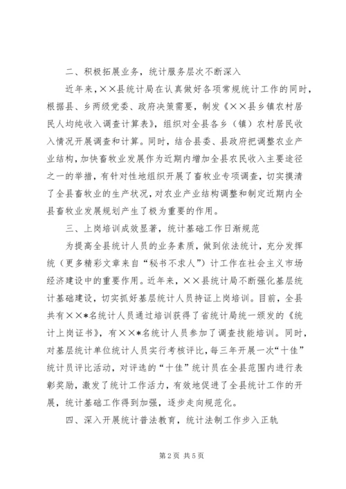 县统计局创建文明机关汇报材料 (5).docx