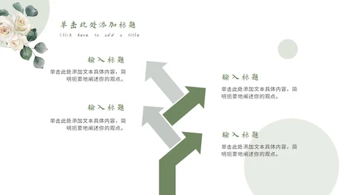 绿色简约小清新水彩花卉教学课件PPT模板