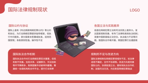 红色插画风新型网络犯罪的规制与司法适用研究论文答辩PPT