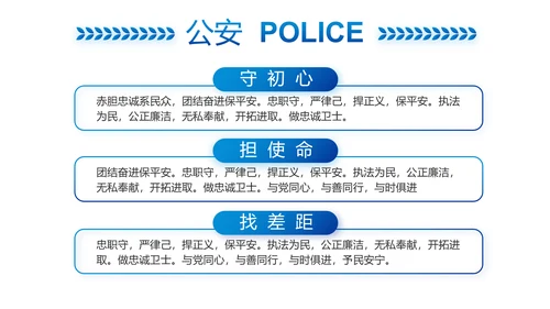 蓝色大气交警执勤执法PPT动态模板