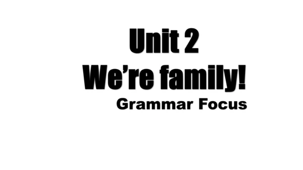 Unit 2 We're Family! Section A Grammar Focus 课件+音视