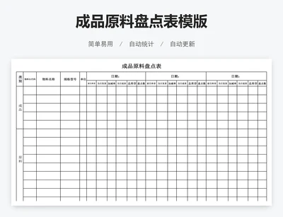 成品原料盘点表模版
