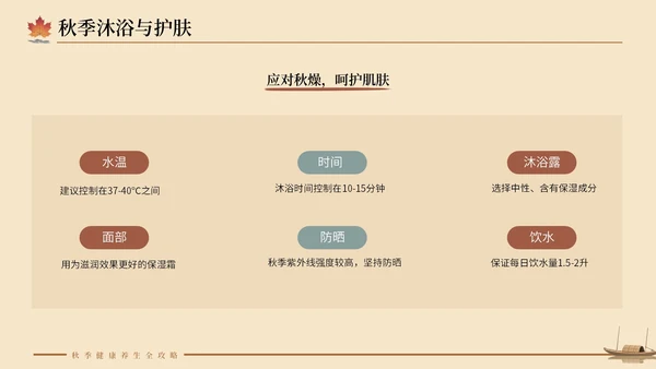 大地色中国风秋季养生PPT模板