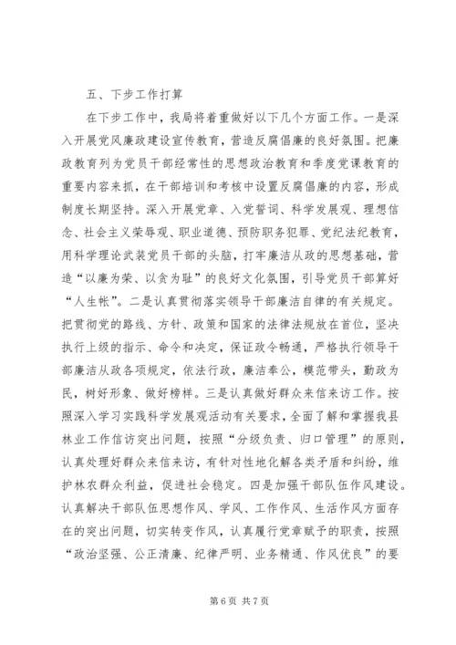 林业局党风廉政建设自检自查报告.docx