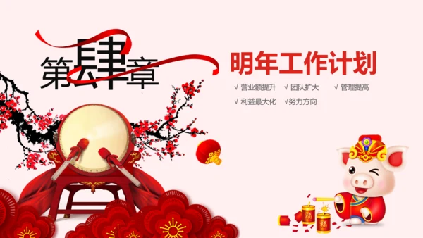 2019猪年新年春节联欢会年终总结PPT