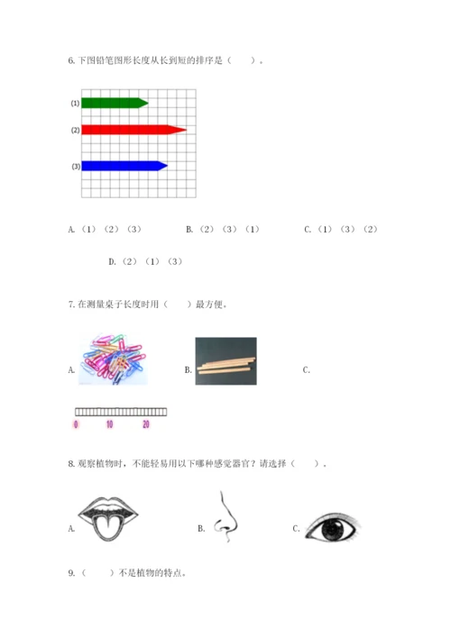 教科版一年级上册科学期末测试卷含完整答案【全国通用】.docx