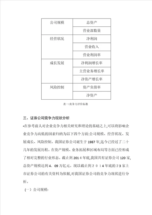 提高我国证券公司竞争力分析