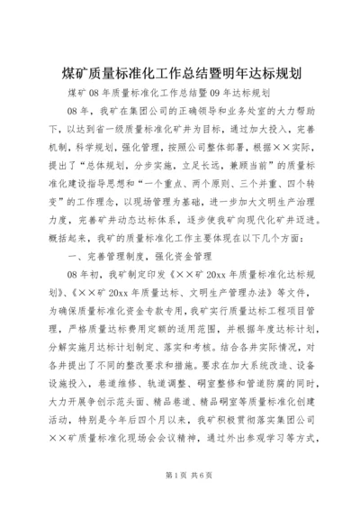 煤矿质量标准化工作总结暨明年达标规划.docx