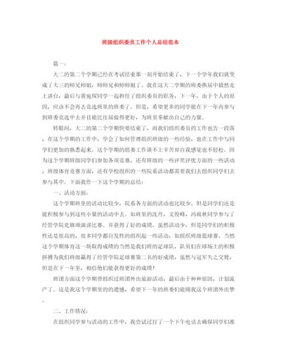 精编之班级组织委员工作个人总结范本.docx