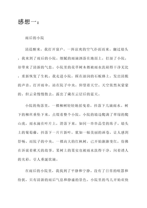 雨后的小院感想