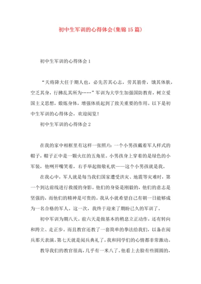 初中生军训的心得体会(集锦15篇).docx