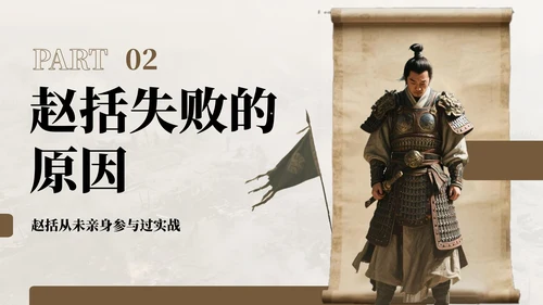 棕色中国风纸上谈兵历史教学课件