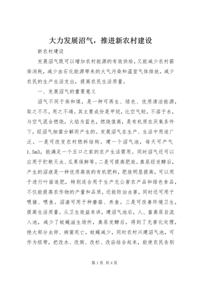 大力发展沼气，推进新农村建设.docx