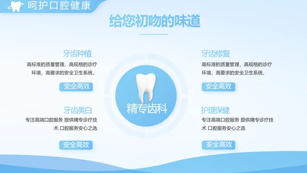 蓝色医疗牙科口腔年年终总结PPT