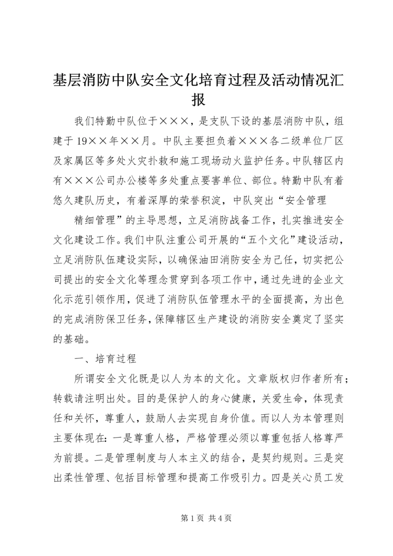 基层消防中队安全文化培育过程及活动情况汇报 (3).docx