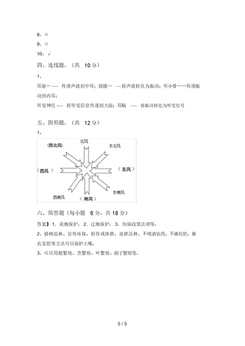 大象版四年级科学上册期中考试题(通用)