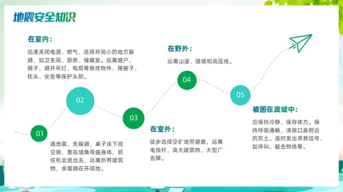 清新绿色渐变自然灾害PPT防自然灾害安全教育主题班会PPT模板安全培训