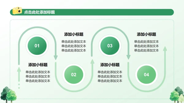 绿色水彩小清新风格暑假生活汇报PPT模板