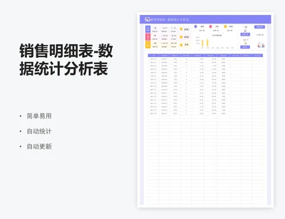 销售明细表-数据统计分析表