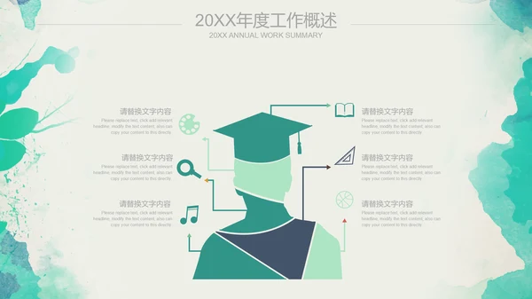 绿色水墨商务报告通用PPT模板