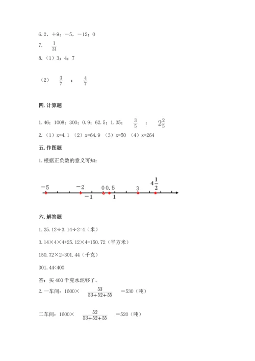 小学数学试卷六年级下册期末测试卷精品（模拟题）.docx