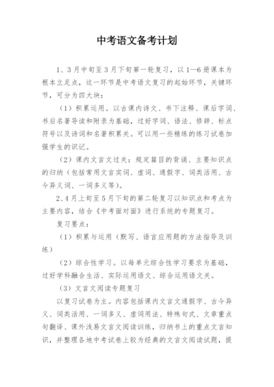 中考语文备考计划.docx