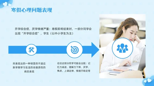 蓝色简约寒假心理健康PPT模板宣传PPT动态PPT寒假安全