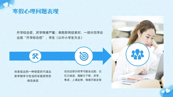 蓝色简约寒假心理健康PPT模板宣传PPT动态PPT寒假安全