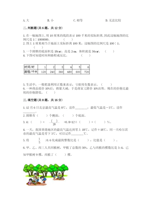 赣州市宁都县六年级下册数学期末测试卷有精品答案.docx