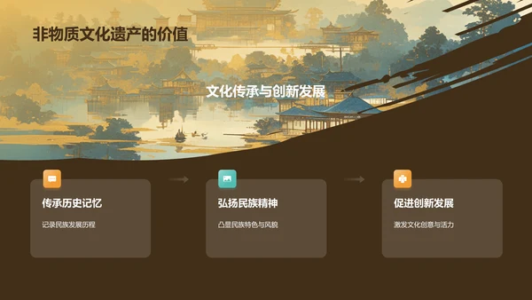黄色国潮风传承经典非物质文化遗产PPT模板